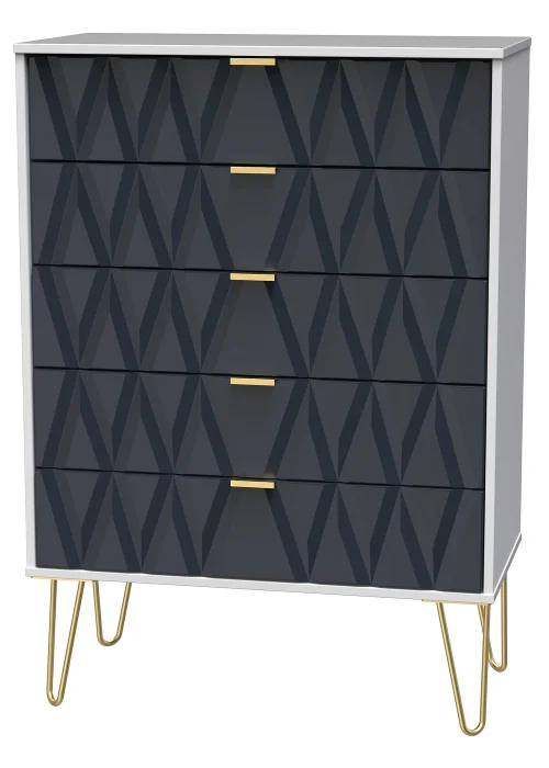 Ready Assembled Prism 5 Drawer Chest - One Size Image 3