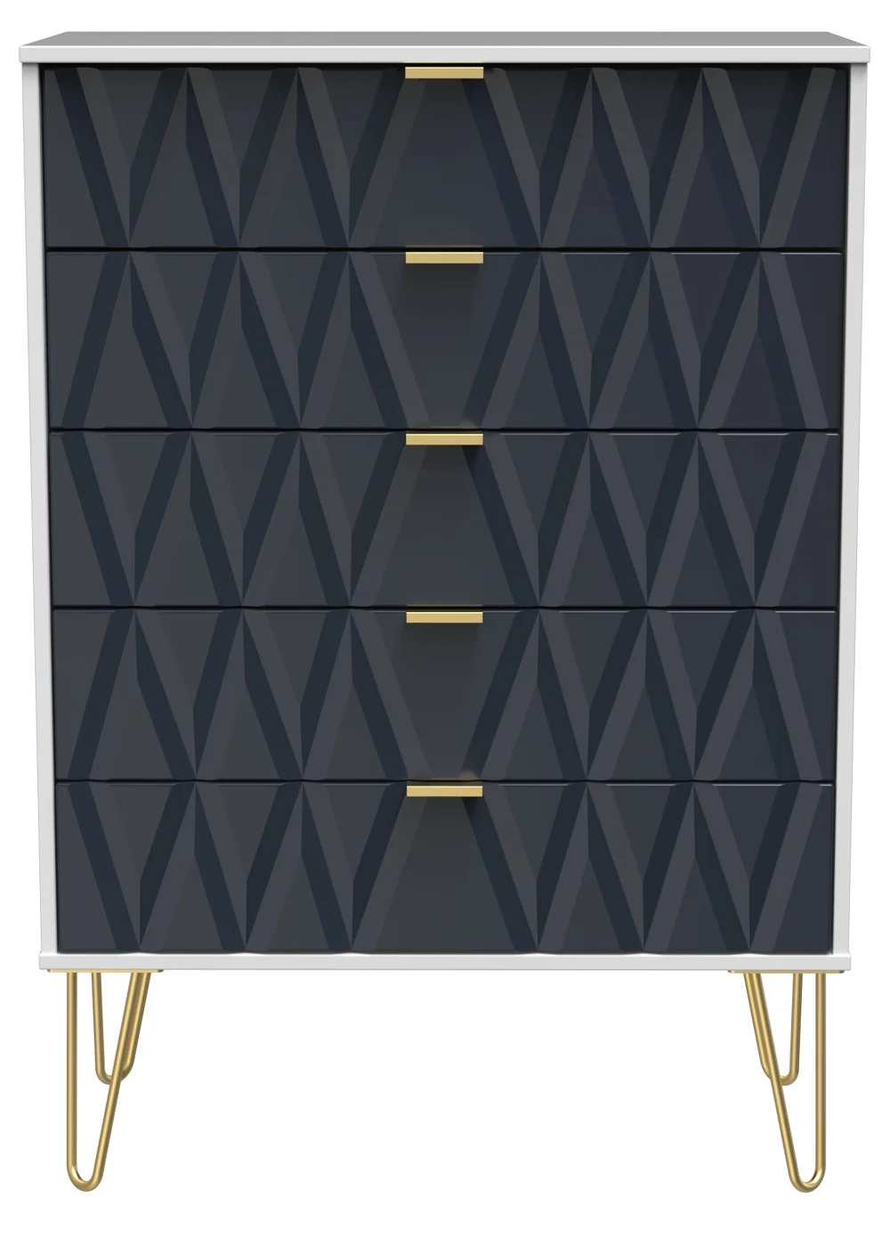 Ready Assembled Prism 5 Drawer Chest - One Size Image 1