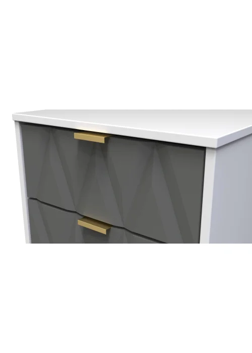 Ready Assembled Prism 2 Drawer Bedside Table - One Size Image 5