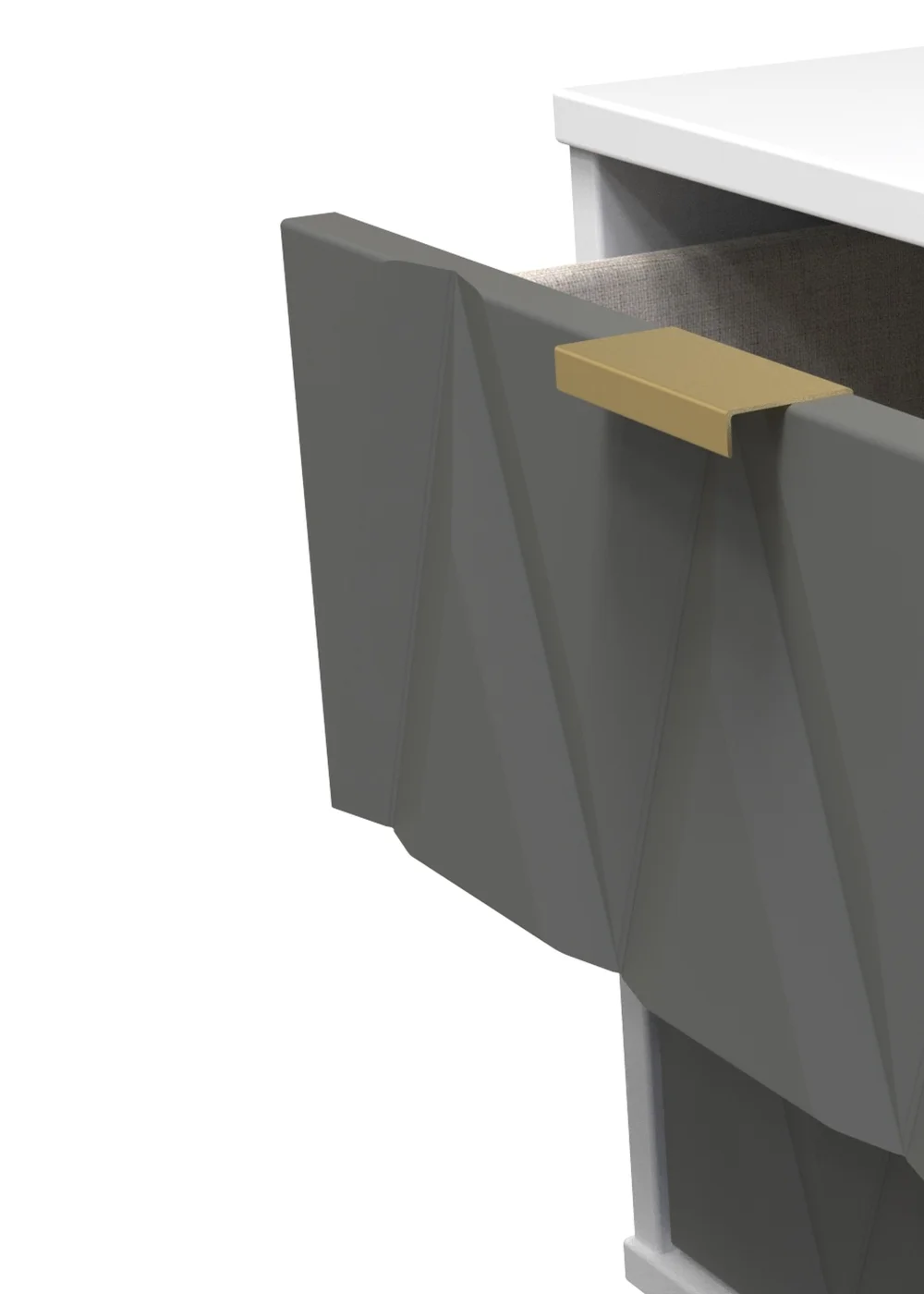 Ready Assembled Prism 2 Drawer Bedside Table - One Size Image 3