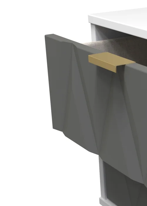 Ready Assembled Prism 2 Drawer Bedside Table - One Size Image 3