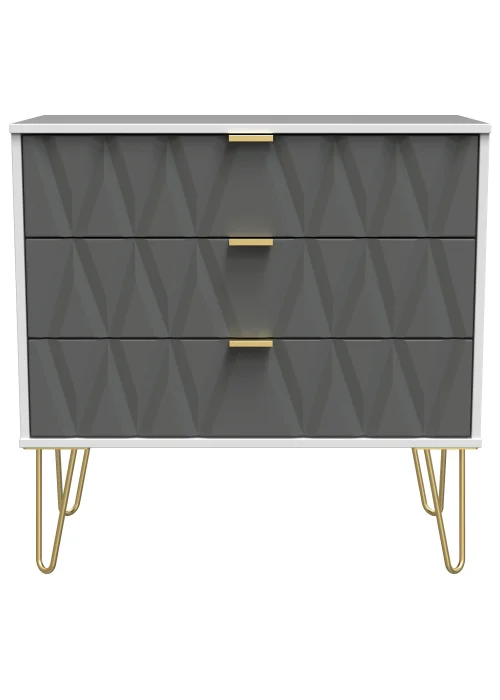 Ready Assembled Prism 3 Drawer Chest - One Size Image 1