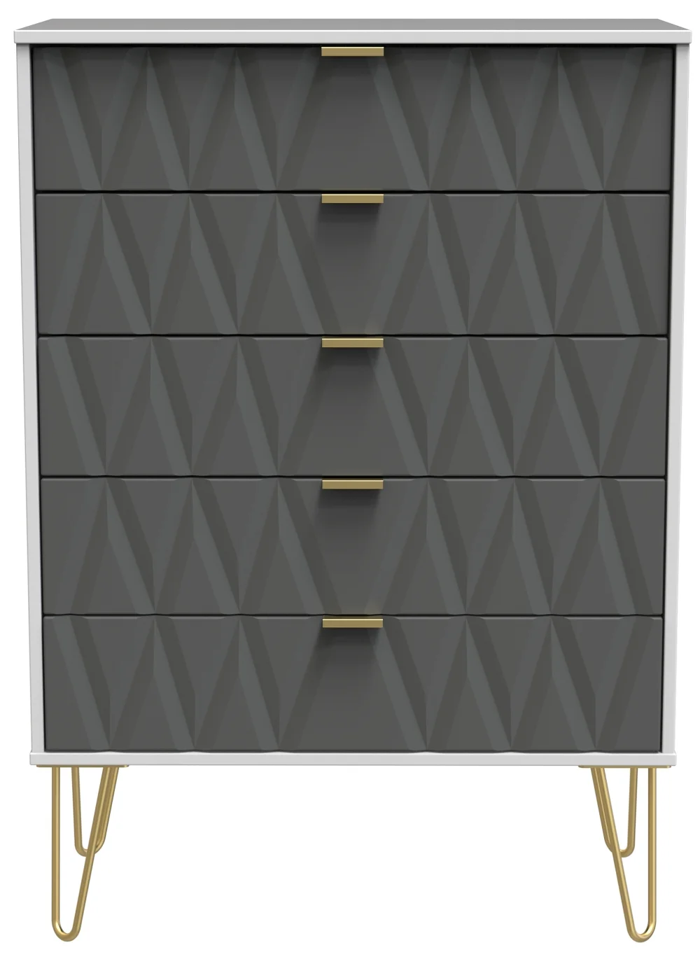 Ready Assembled Prism 5 Drawer Chest - One Size Image 1