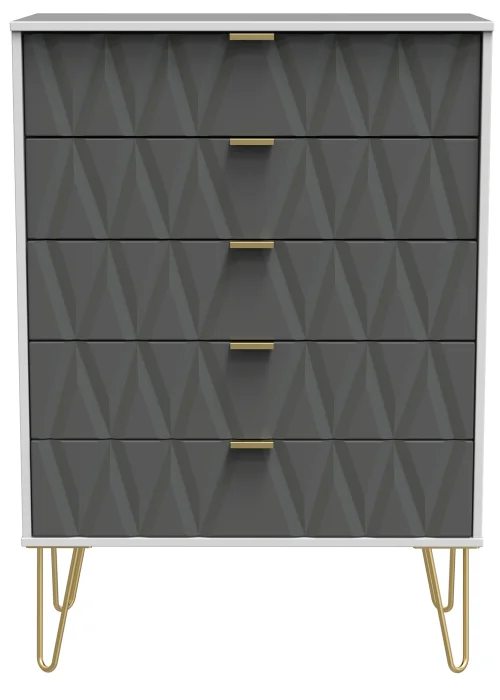 Ready Assembled Prism 5 Drawer Chest - One Size Image 1