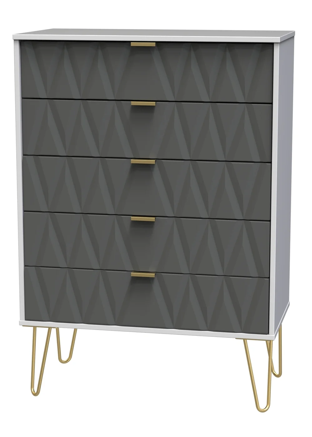 Ready Assembled Prism 5 Drawer Chest - One Size Image 3