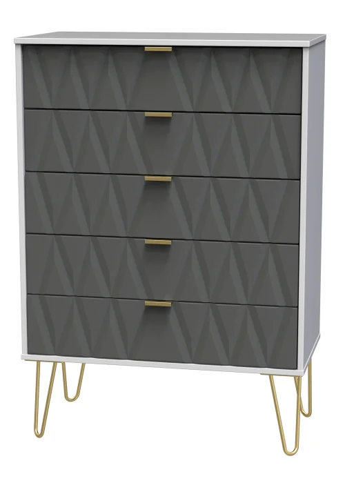 Ready Assembled Prism 5 Drawer Chest - One Size Image 3