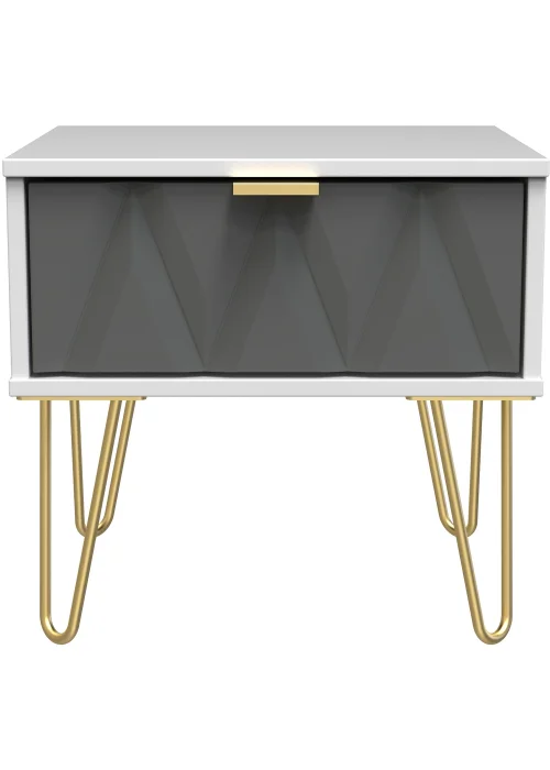 Swift Prism 1 Drawer Bedside Table (41cm x 39.5cm x 45cm) - One Size Image 1