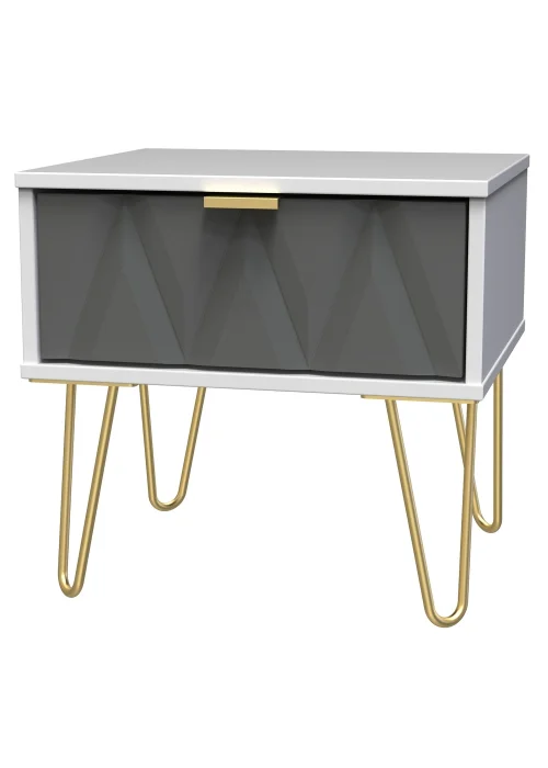 Swift Prism 1 Drawer Bedside Table (41cm x 39.5cm x 45cm) - One Size Image 3