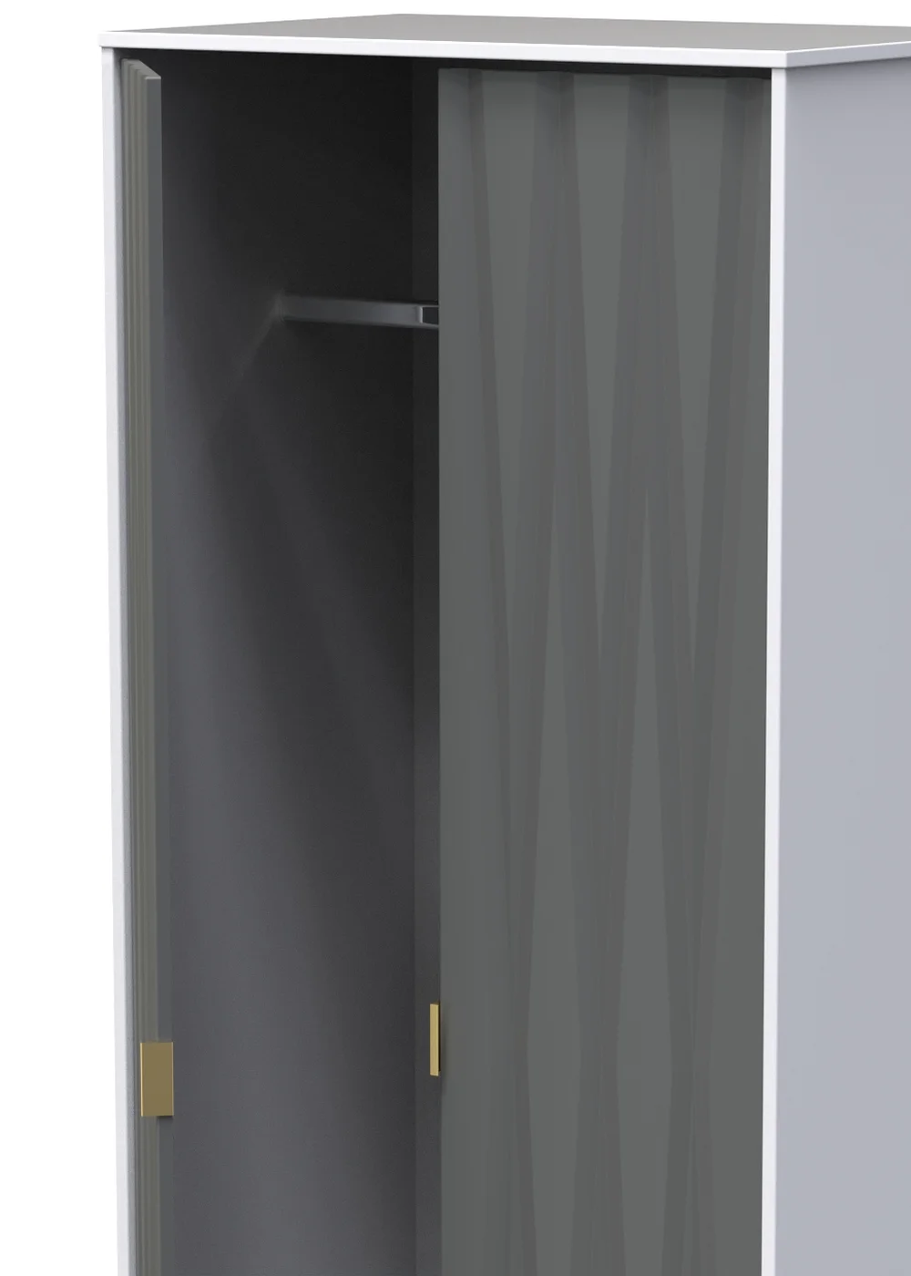 Swift Prism 2 Door Wardrobe (197cm x 53cm x 74cm) - One Size Image 2