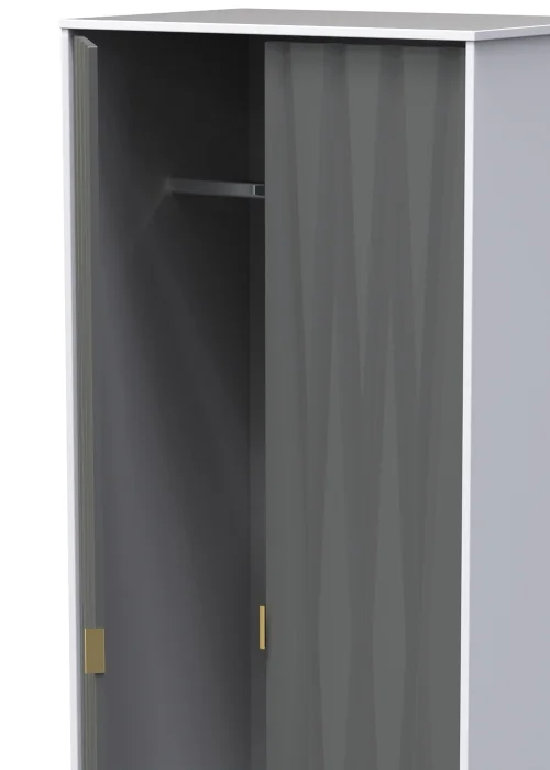Swift Prism 2 Door Wardrobe (197cm x 53cm x 74cm) - One Size Image 2