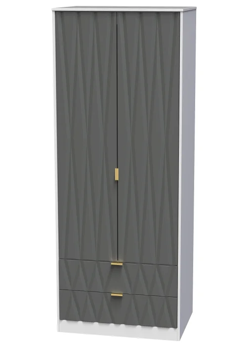 Ready Assembled Prism 2 Door 2 Drawer Wardrobe - One Size Image 4