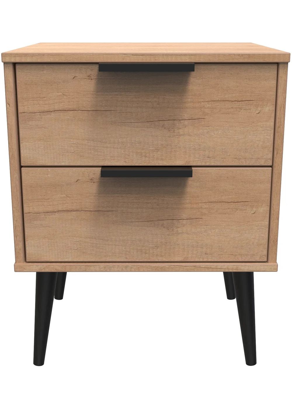 Ready Assembled Milano 2 Drawer Bedside Table - One Size Image 1