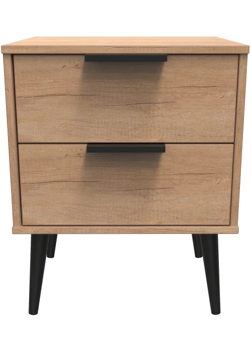 Ready Assembled Milano 2 Drawer Bedside Table - One Size Image 1