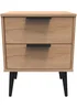 Ready Assembled Milano 2 Drawer Bedside Table - One Size Image 1
