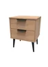 Ready Assembled Milano 2 Drawer Bedside Table - One Size Image 3