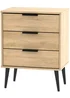 Ready Assembled Milano 3 Drawer Midi Chest - One Size Image 1
