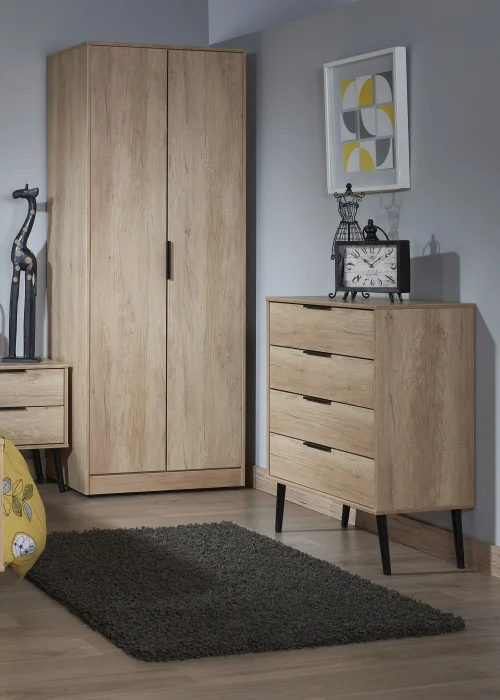 Swift Milano 2 Door Wardrobe (197cm x 53cm x 74cm) - One Size Image 2