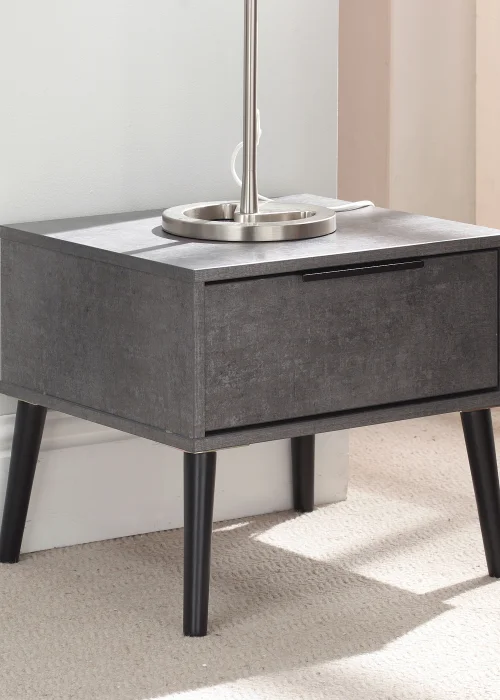 Swift Milano 1 Drawer Bedside Table (41cm x 39.5cm x 45cm) - One Size Image 2