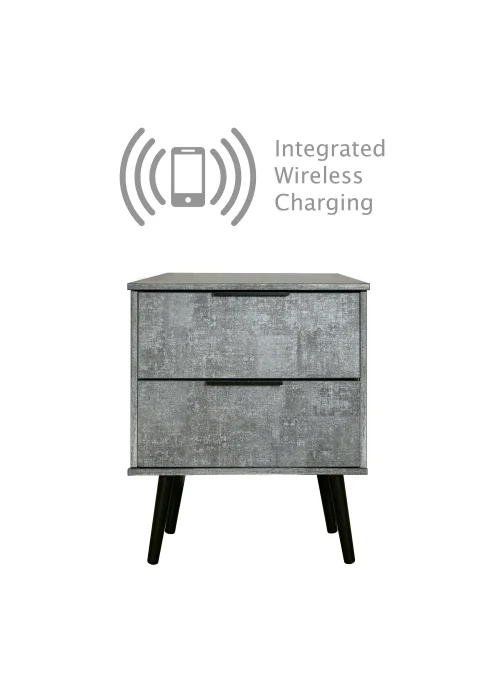 Swift Milano Wireless Charging Bedside Table (50.5cm x 41.5cm x 39.5cm) - One Size Image 2