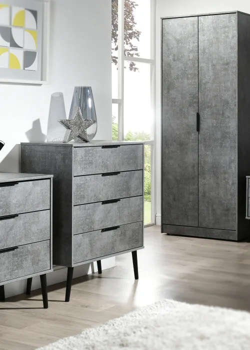 Swift Milano 2 Door Wardrobe (197cm x 53cm x 74cm) - One Size Image 5