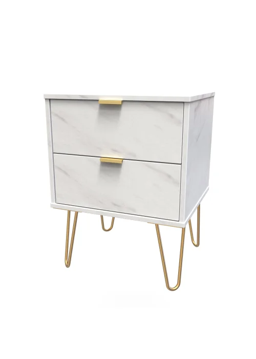 Swift Milano 2 Drawer Bedside Table (50.5cm x 41.5cm x 39.5cm) - One Size Image 3