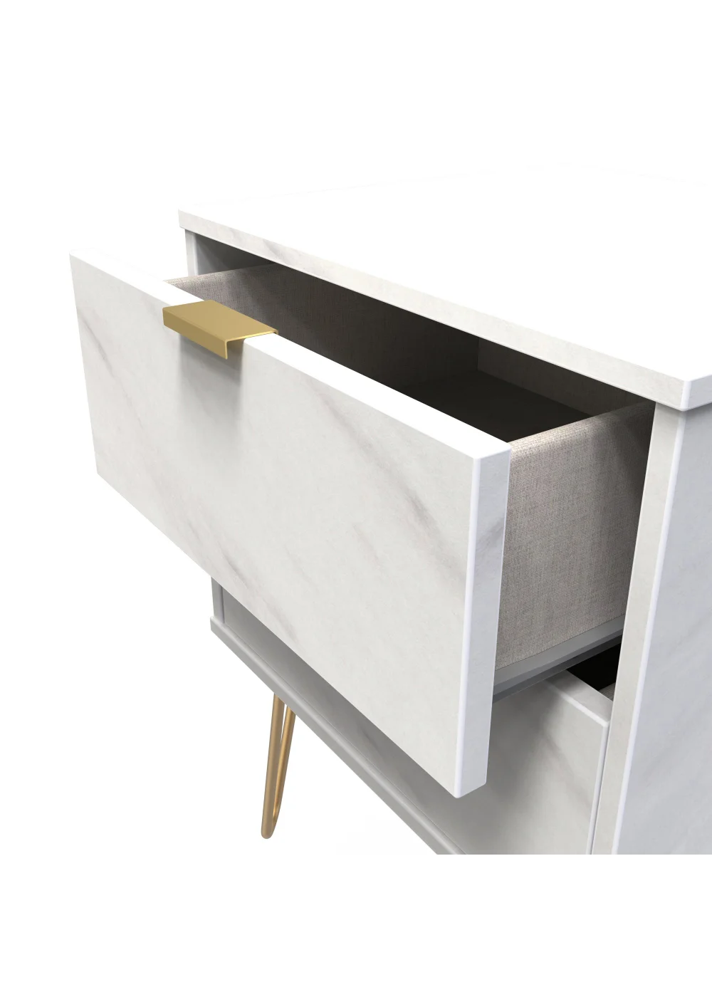 Swift Milano 2 Drawer Bedside Table (50.5cm x 41.5cm x 39.5cm) - One Size Image 5