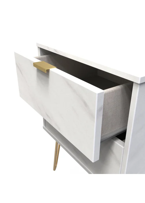 Swift Milano 2 Drawer Bedside Table (50.5cm x 41.5cm x 39.5cm) - One Size Image 5
