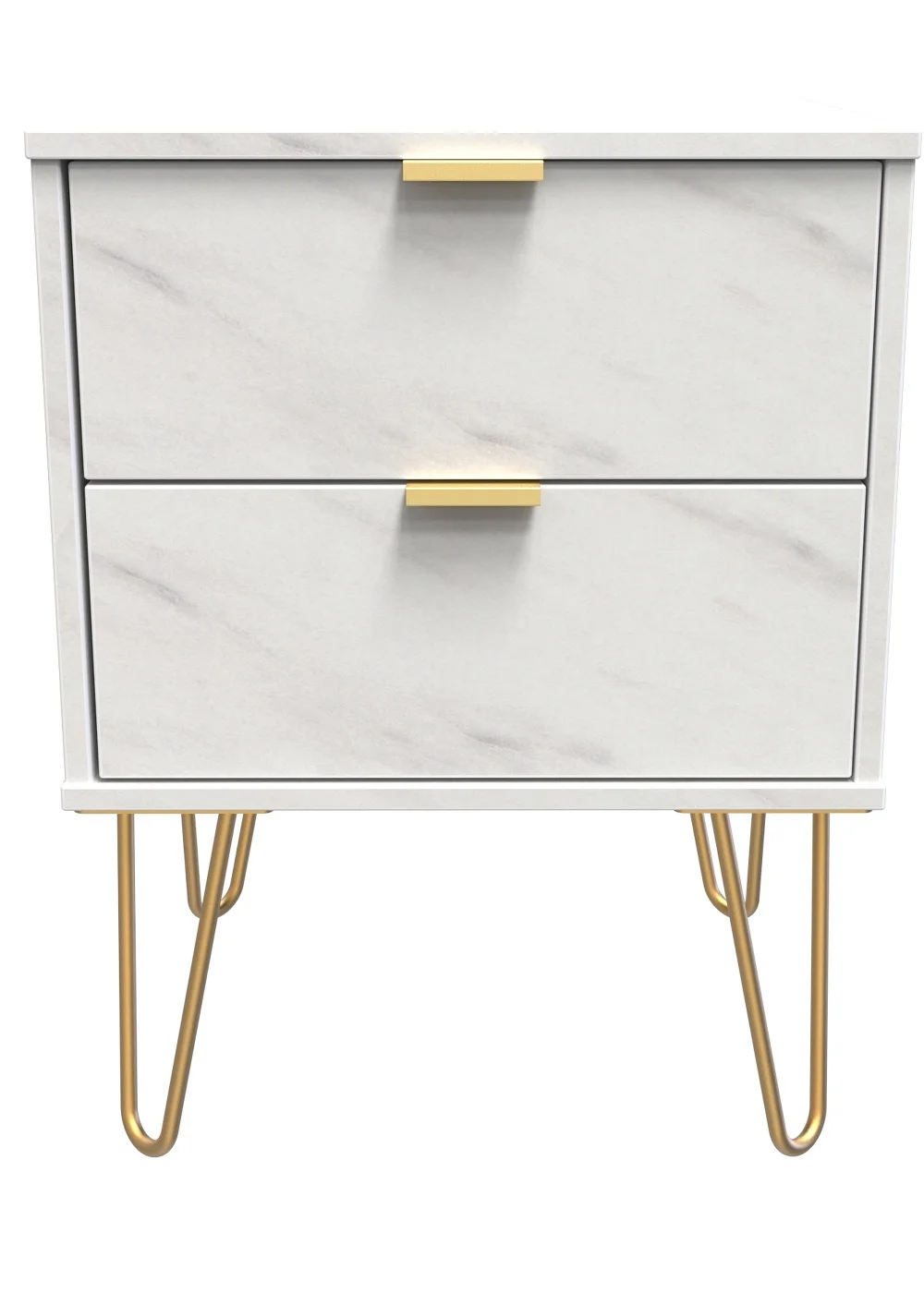 Swift Milano 2 Drawer Bedside Table (50.5cm x 41.5cm x 39.5cm) - One Size Image 1