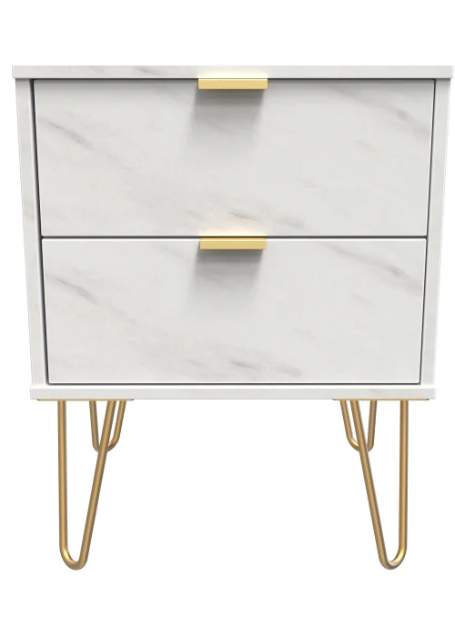 Swift Milano 2 Drawer Bedside Table (50.5cm x 41.5cm x 39.5cm) - One Size Image 1