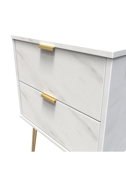 Swift Milano 2 Drawer Bedside Table (50.5cm x 41.5cm x 39.5cm) - One Size Image 4