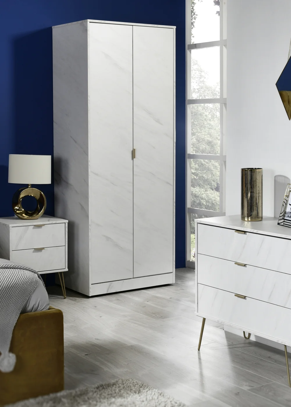 Swift Milano 2 Door Wardrobe (197cm x 53cm x 74cm) - One Size Image 5