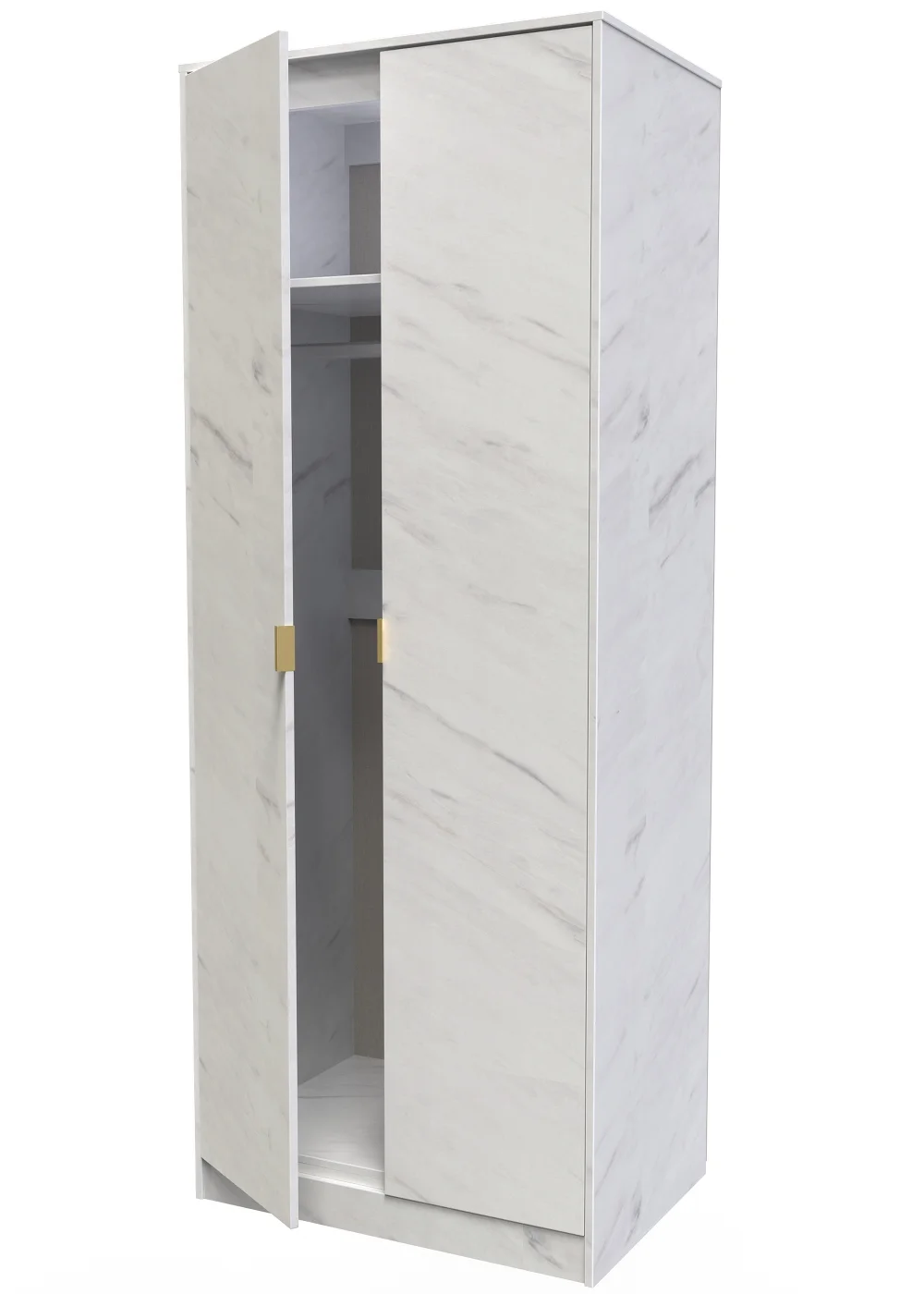 Swift Milano 2 Door Wardrobe (197cm x 53cm x 74cm) - One Size Image 4