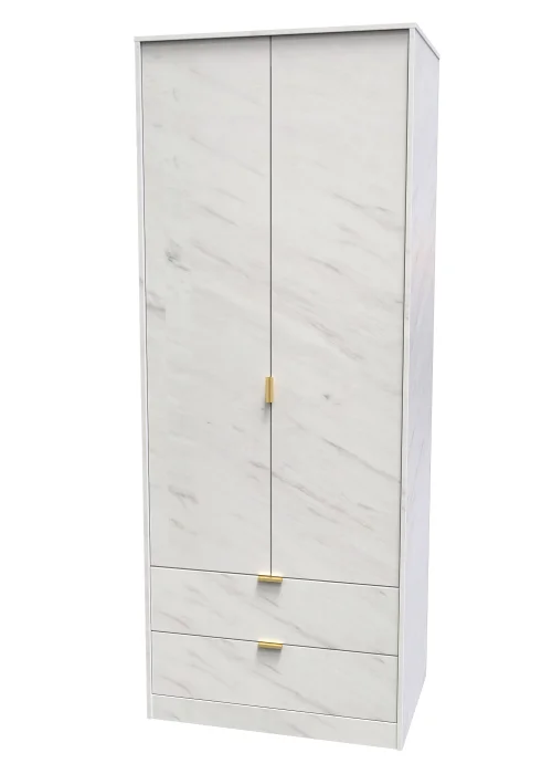 Swift Milano 2 Door 2 Drawer Wardrobe (197cm x 53cm x 74cm) - One Size Image 3