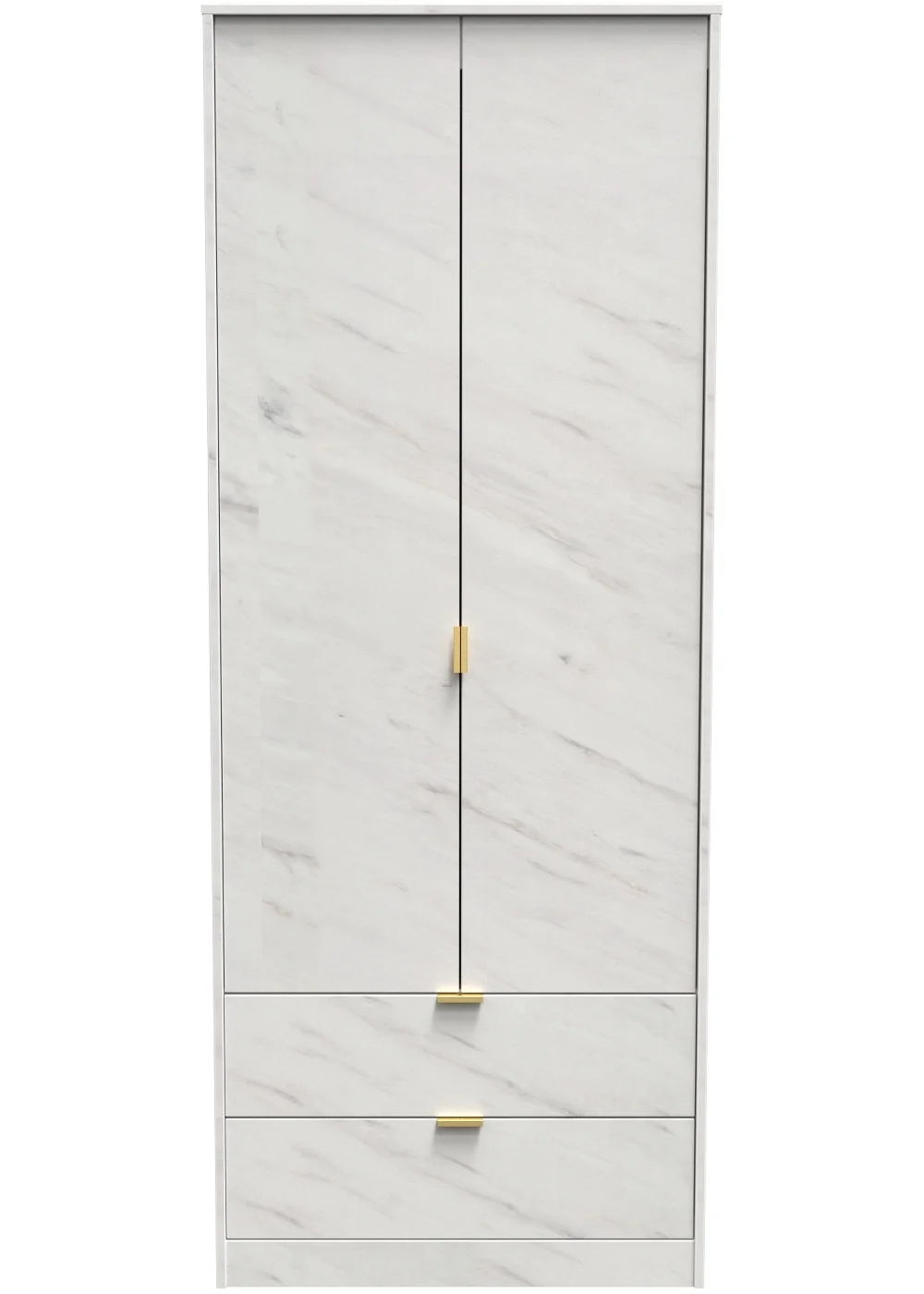 Swift Milano 2 Door 2 Drawer Wardrobe (197cm x 53cm x 74cm) - One Size Image 1