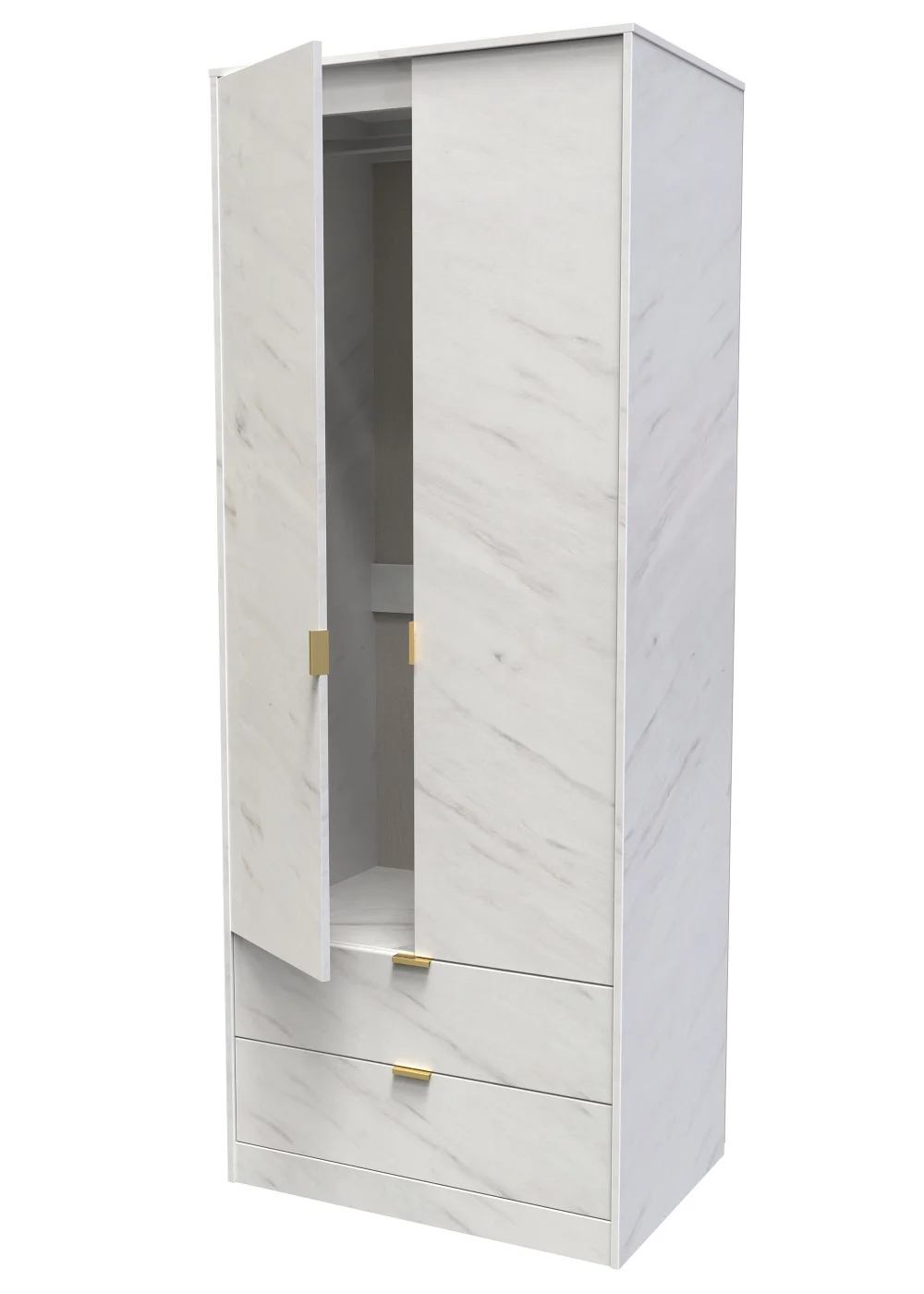 Swift Milano 2 Door 2 Drawer Wardrobe (197cm x 53cm x 74cm) - One Size Image 4