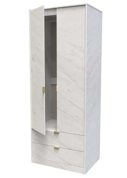 Swift Milano 2 Door 2 Drawer Wardrobe (197cm x 53cm x 74cm) - One Size Image 4