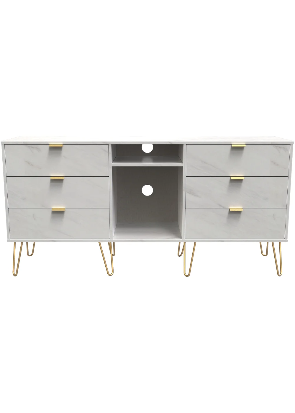 Swift Milano 6 Drawer TV Unit (74cm x 39.5cm x 152cm) - One Size Image 1