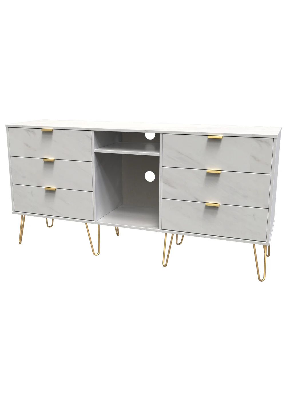 Swift Milano 6 Drawer TV Unit (74cm x 39.5cm x 152cm) - One Size Image 5