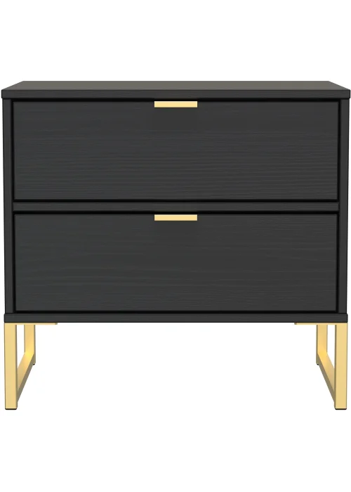 Swift Cordoba Double 2 Drawer Bedside Cabinet (54cm x 39.5cm x 57.5cm) - One Size Image 1