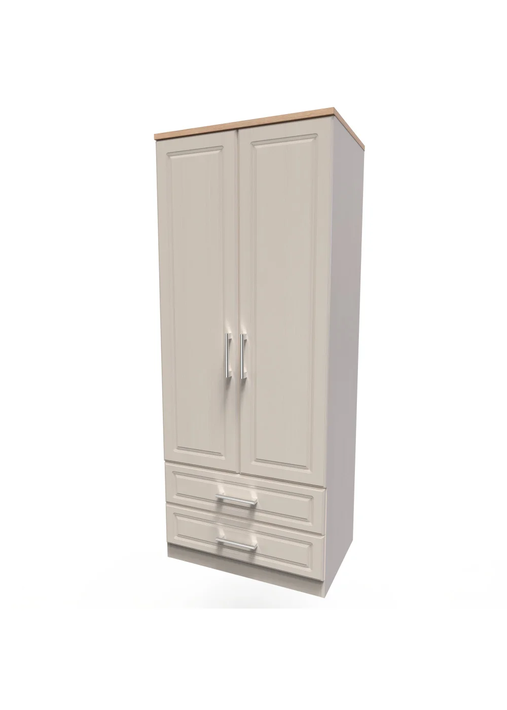Swift Porto 2 Drawer Wardrobe (182.5cm x 74cm x 53cm) - One Size Image 3