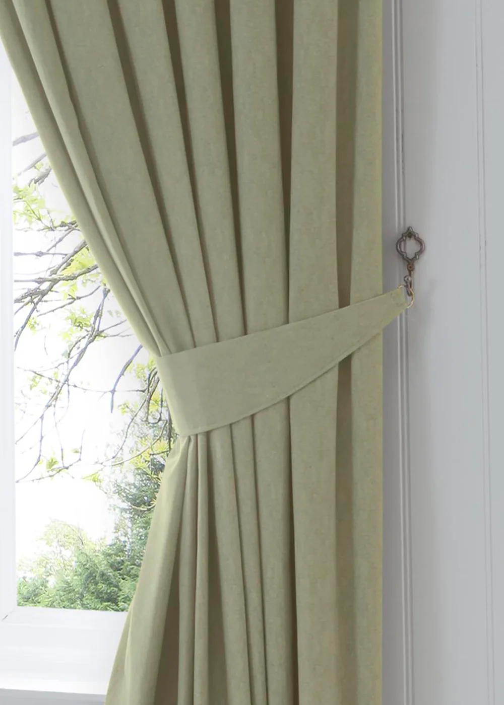 Fusion Dijon Blackout Green Pencil Pleat Curtains - 46W X 54D (116x137cm) Image 3