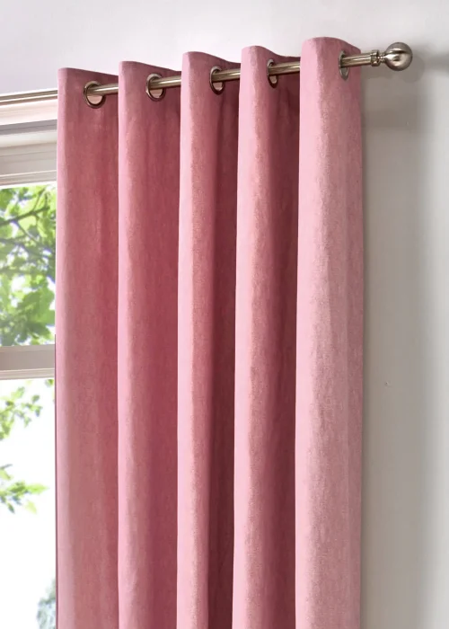 Fusion Sorbonne Pink Eyelet Curtains - 46W X 54D (116x137cm) Image 2