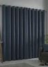 Fusion Strata Dimout Navy Eyelet Curtains - 46W X 54D (116x137cm) Image 2