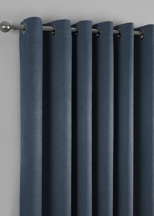 Fusion Strata Dimout Navy Eyelet Curtains - 46W X 54D (116x137cm) Image 3
