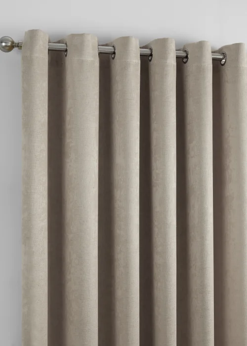 Fusion Strata Dimout Natural Eyelet Curtains - 46W X 72D (117x183cm) Image 3