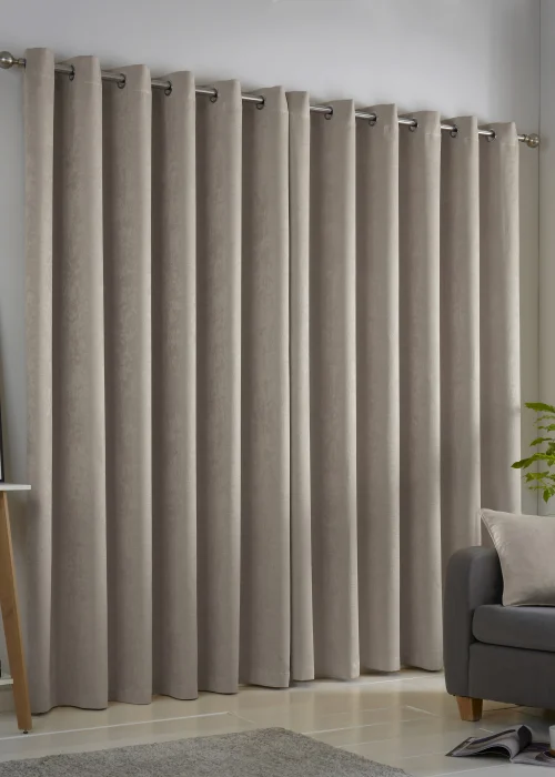 Fusion Strata Dimout Natural Eyelet Curtains - 46W X 72D (117x183cm) Image 2