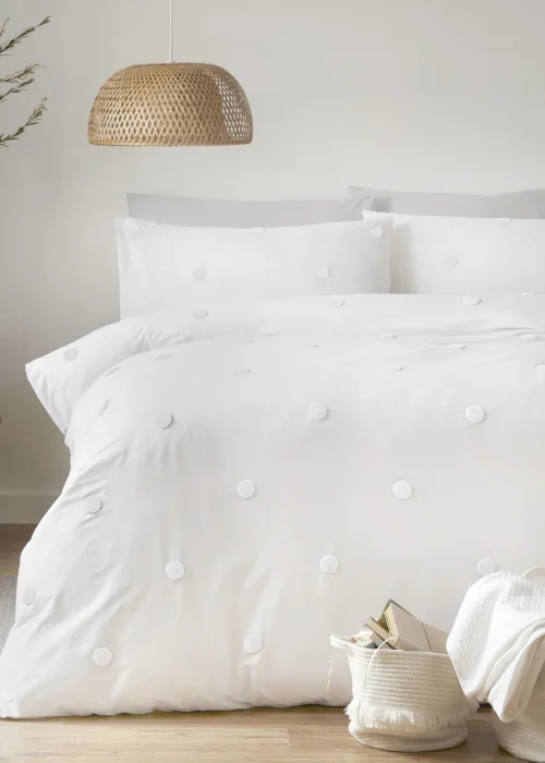 Appletree Dot Garden White Duvet Cover Set - Single Image 1