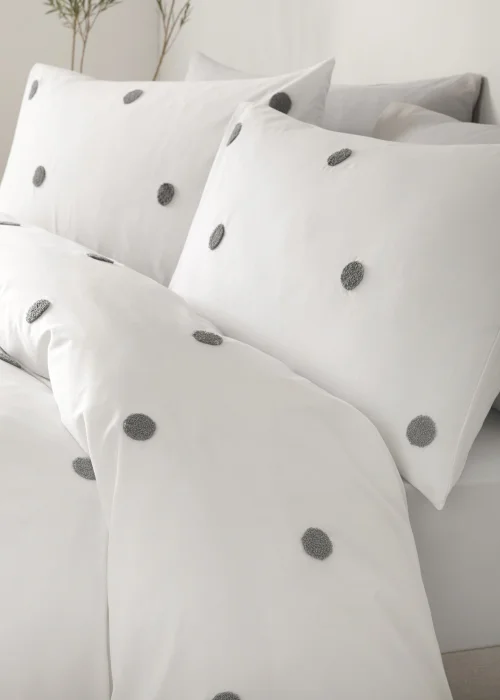 Appletree Dot Garden White/Grey Duvet Cover Set - Single Image 2