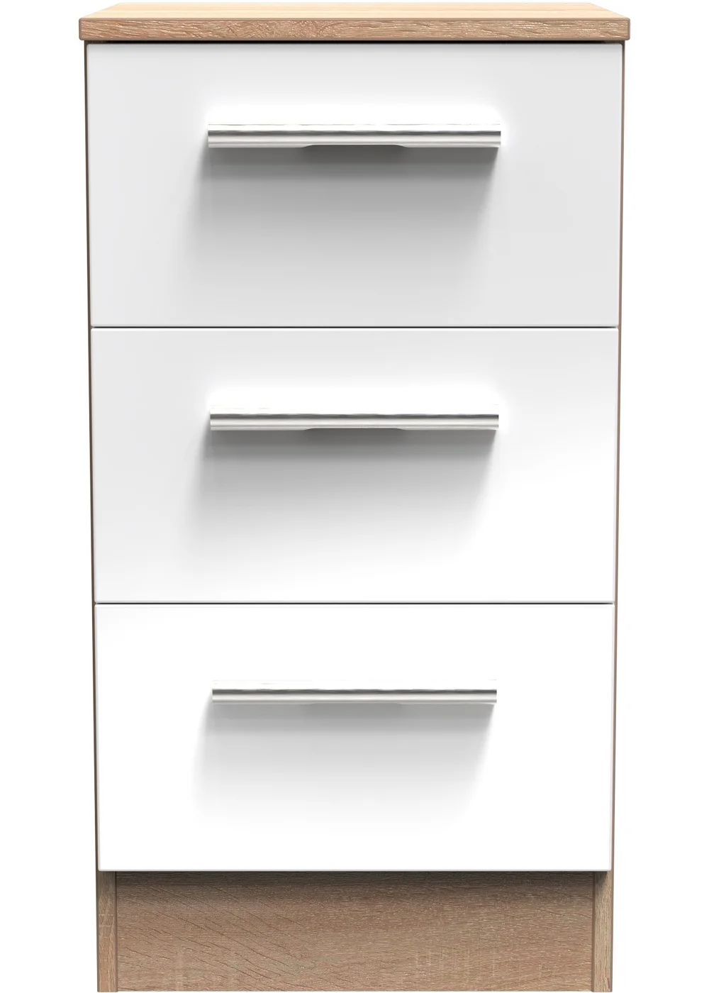 Swift Prague 3 Drawer Bedside Table (69.5cm x 41.5cm x 39.5cm) - One Size Image 1
