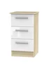 Swift Prague 3 Drawer Bedside Table (69.5cm x 41.5cm x 39.5cm) - One Size Image 2